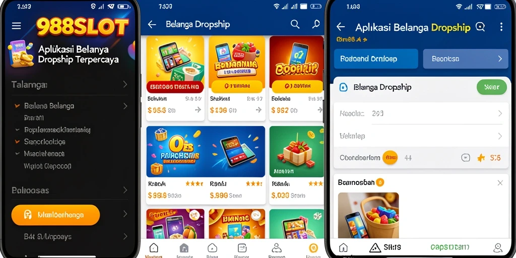 Tampilan antarmuka utama 988SLOT untuk belanja Dropship yang mudah.