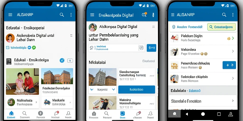 Antarmuka aplikasi Ensiklopedia ALISANRP yang informatif dan mudah digunakan.