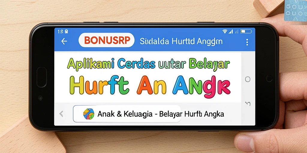 Antarmuka BONUSRP yang interaktif untuk belajar huruf dan angka.