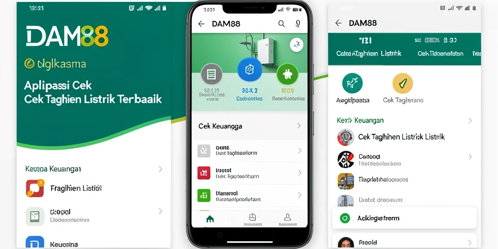Antarmuka aplikasi Cek Tagihan Listrik DAM88 yang user-friendly.
