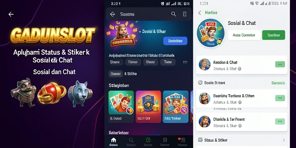 Antarmuka GADUNSLOT dengan stiker menarik dan fungsionalitas yang tinggi.