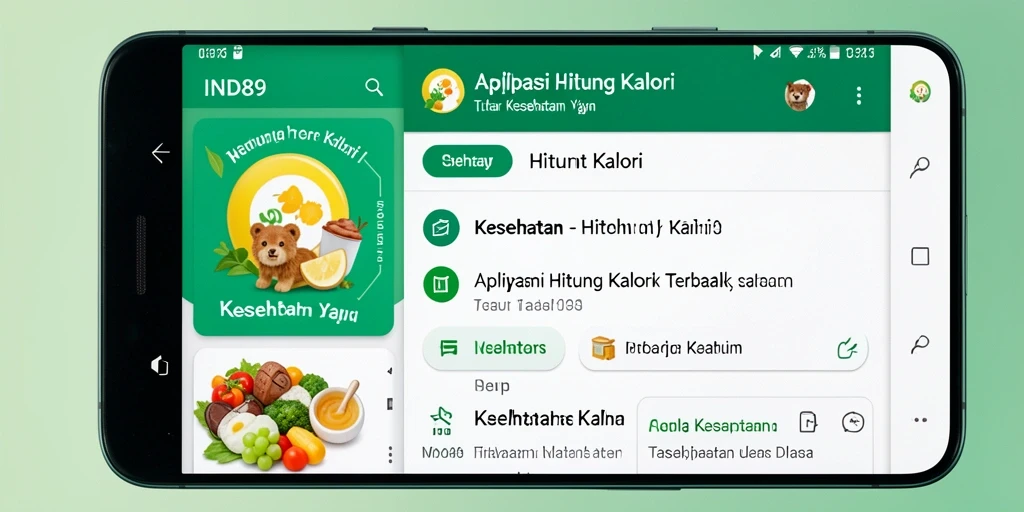 Screenshot aplikasi IND89 menunjukkan fitur Hitung Kalori yang mudah digunakan.