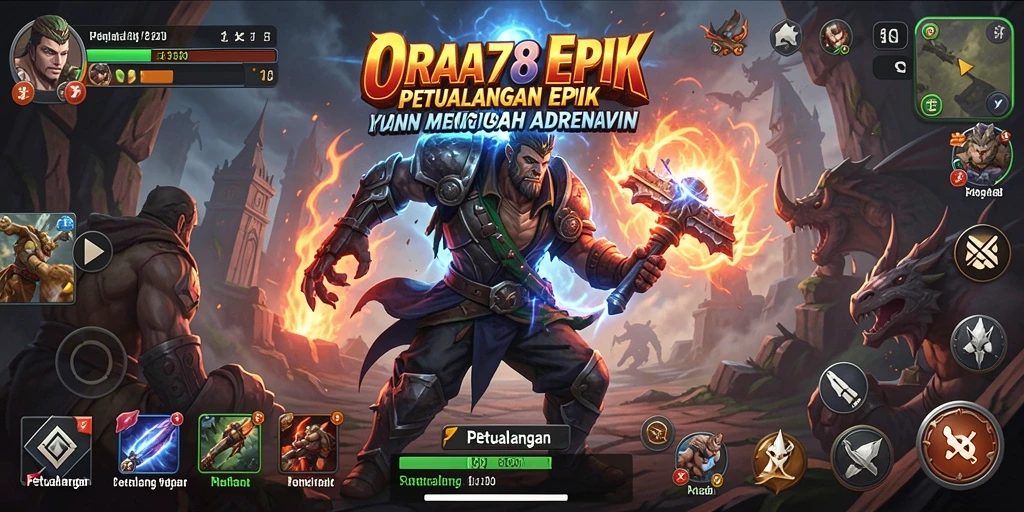 Tampilan antarmuka permainan ORA78 yang penuh petualangan.