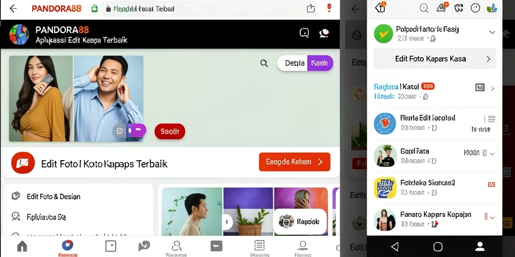 Antarmuka PANDORA88 menampilkan berbagai alat Edit Foto Kertas Kaca.