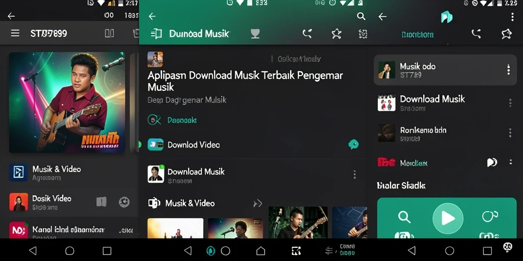 Tampilan antarmuka ST789 yang sederhana dan fungsional untuk Download Musik.